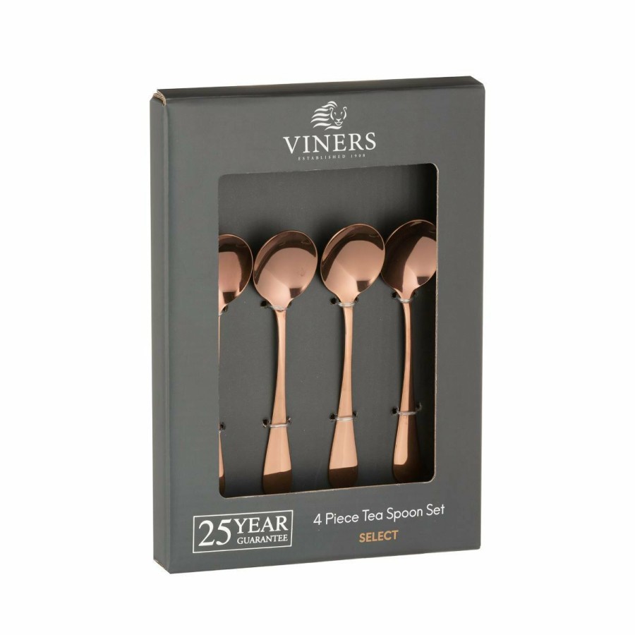 Glassware & Tabletop * | Viners Select 4-Piece Tea Spoon Set | Copper