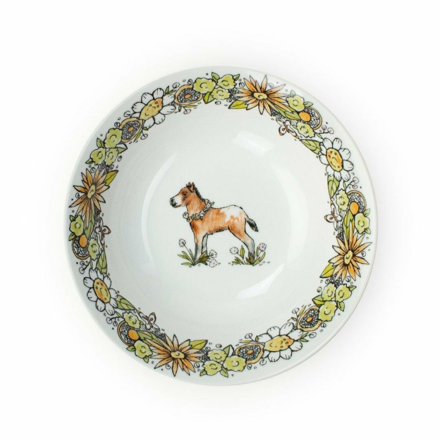 Glassware & Tabletop * | Everything Kitchens Barnyard Baby Animals 7 Salad Bowl | "Hold Your Baby Horses" Foal