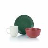 Glassware & Tabletop * | Everything Kitchens Modern Colorful Neutrals Rippled 12-Piece Christmas Morning Breakfast Set Matte | Green, Red, Ivory