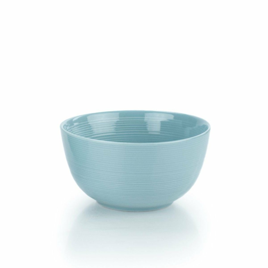 Glassware & Tabletop * | Everything Kitchens Modern Colorful Neutrals Rippled 6 Bowls (Set Of 4) Glazed | Blue