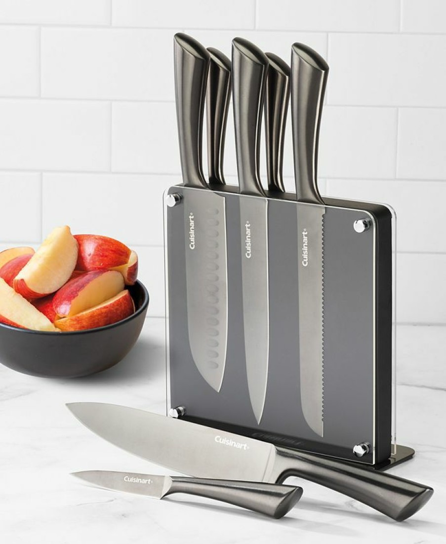 Kitchen * | Cuisinart Space-Saving 8-Pc. Cutlery Set With Magnetic Block Onyx