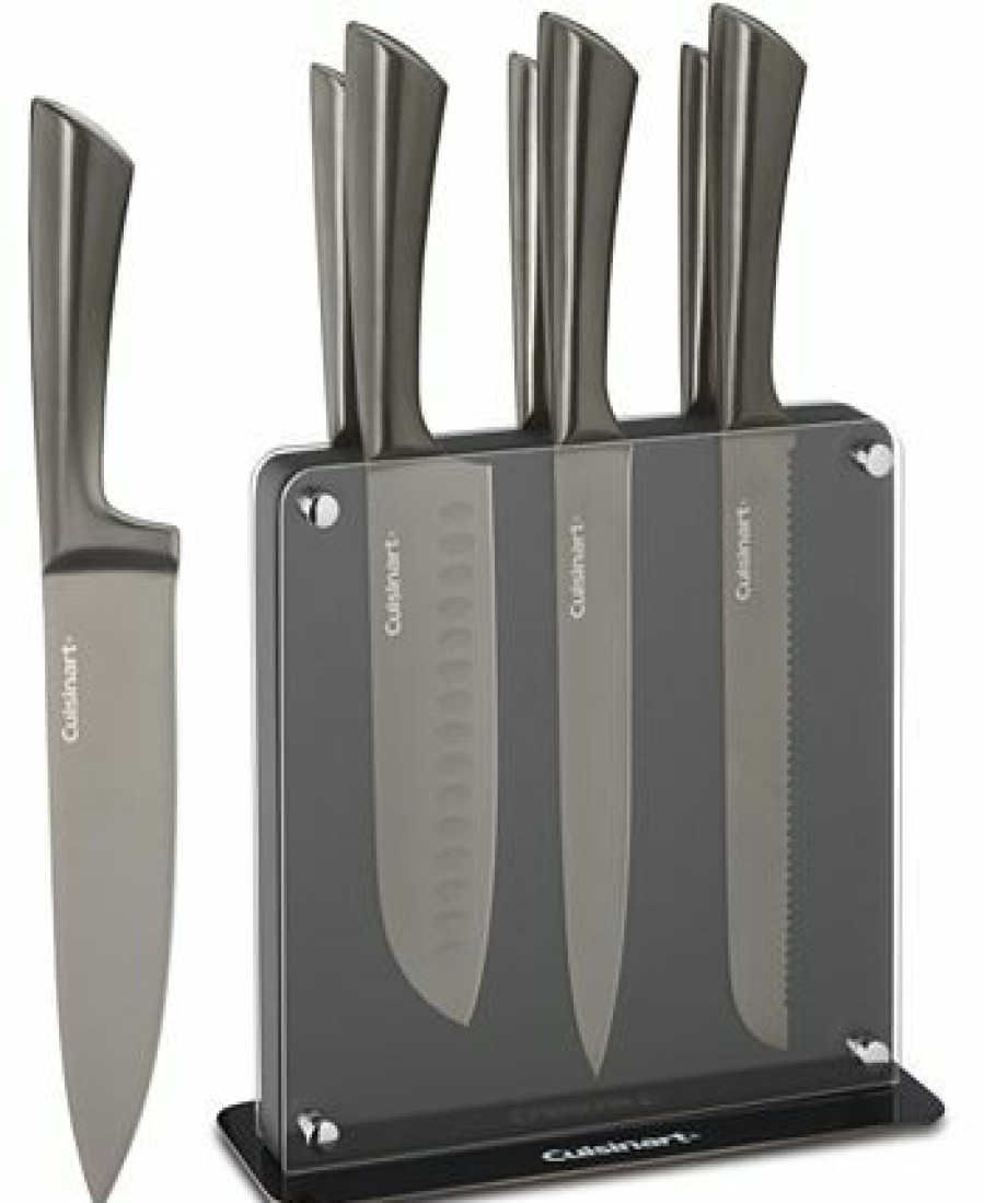 Kitchen * | Cuisinart Space-Saving 8-Pc. Cutlery Set With Magnetic Block Onyx