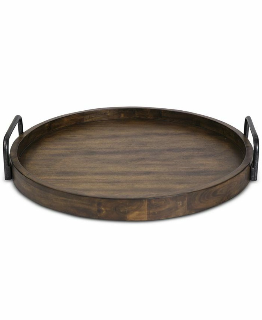 Misc_Gifts * | Uttermost Reine Round Wooden Tray Open Miscellaneous