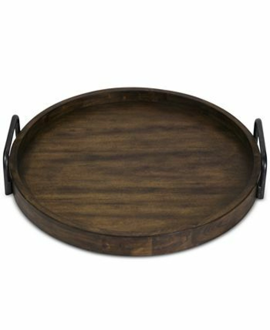 Misc_Gifts * | Uttermost Reine Round Wooden Tray Open Miscellaneous