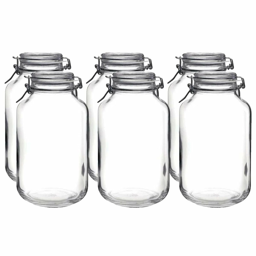 Glassware & Tabletop * | Bormioli Rocco 4L Swing Top Fido Glass Jars | 6-Pack