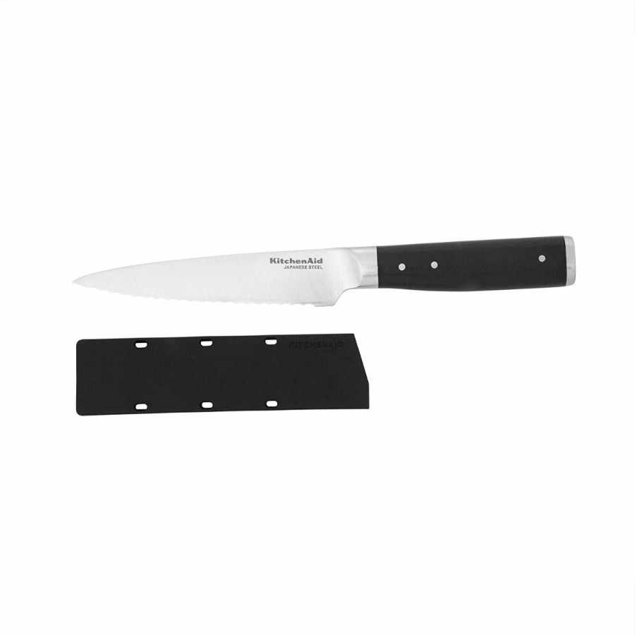 Knives * | Kitchenaid Non-Electrics Kitchenaid Gourmet Forged 5.5 Utility Knife With Sheath | Serrated