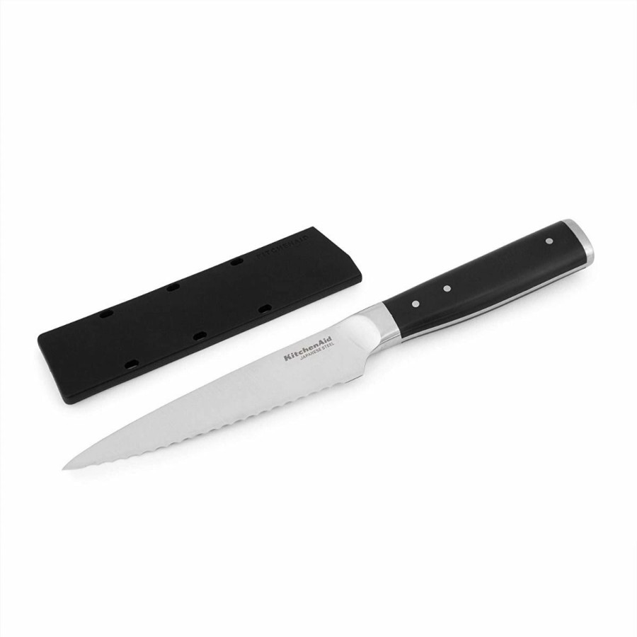 Knives * | Kitchenaid Non-Electrics Kitchenaid Gourmet Forged 5.5 Utility Knife With Sheath | Serrated