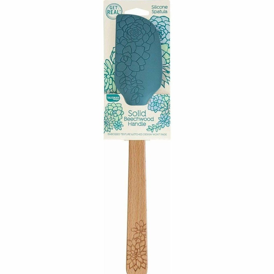 Cooks' Tools * | Talisman Designs 12 Silicone Spatula | Teal Succulent