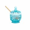 Glassware & Tabletop * | Mosser Glass Eye Winker Honey Jar & Dipper | Aqua Opal