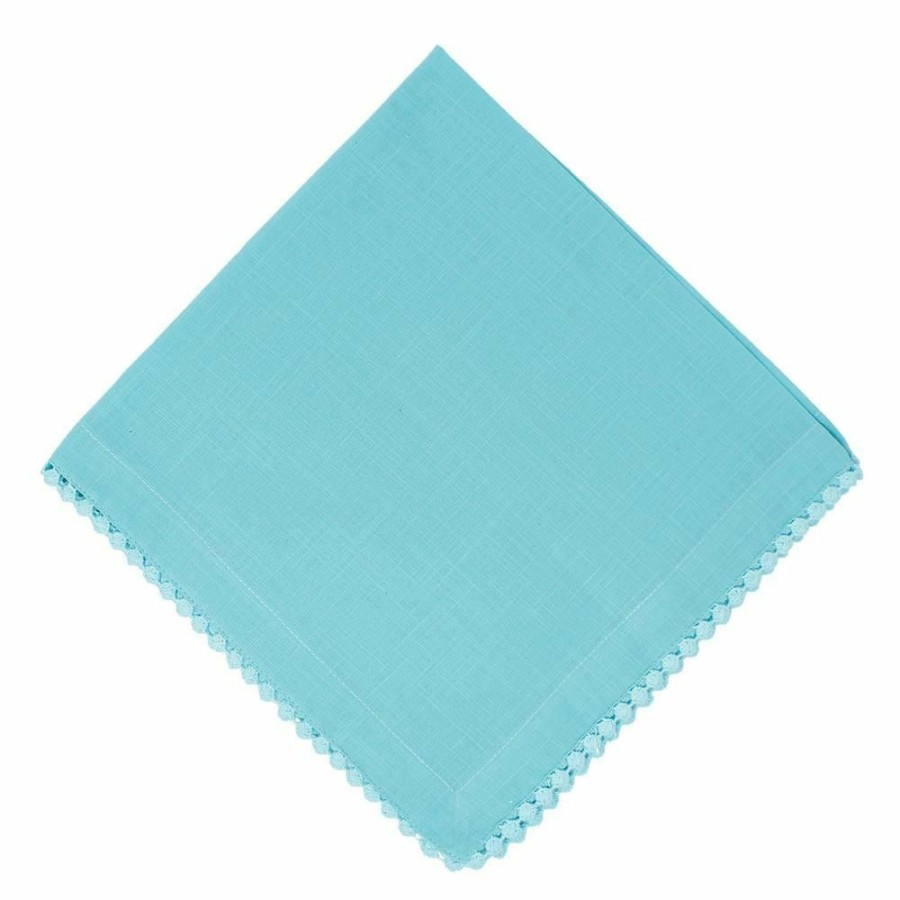 Glassware & Tabletop * | Mahogany Usa Solid 18 X 18 Lace Napkin | Turquoise