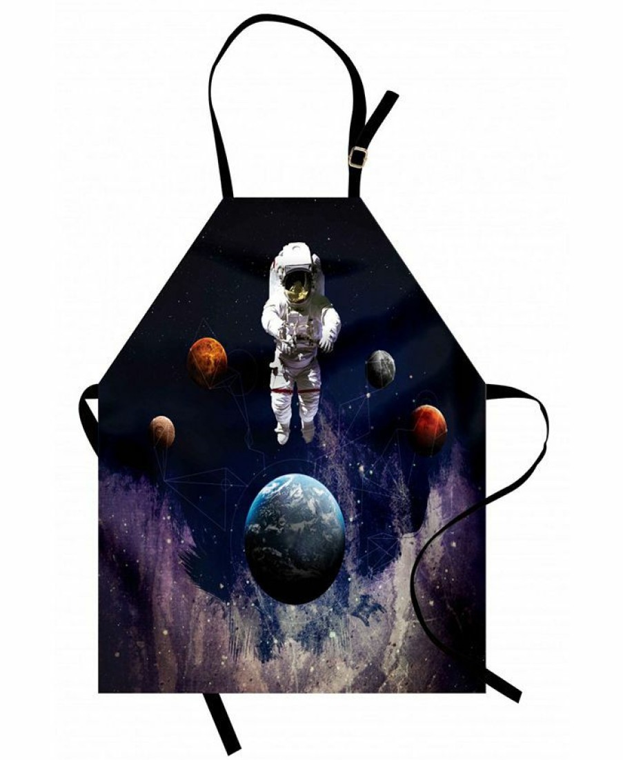 Kitchen * | Ambesonne Outer Space Apron Multi