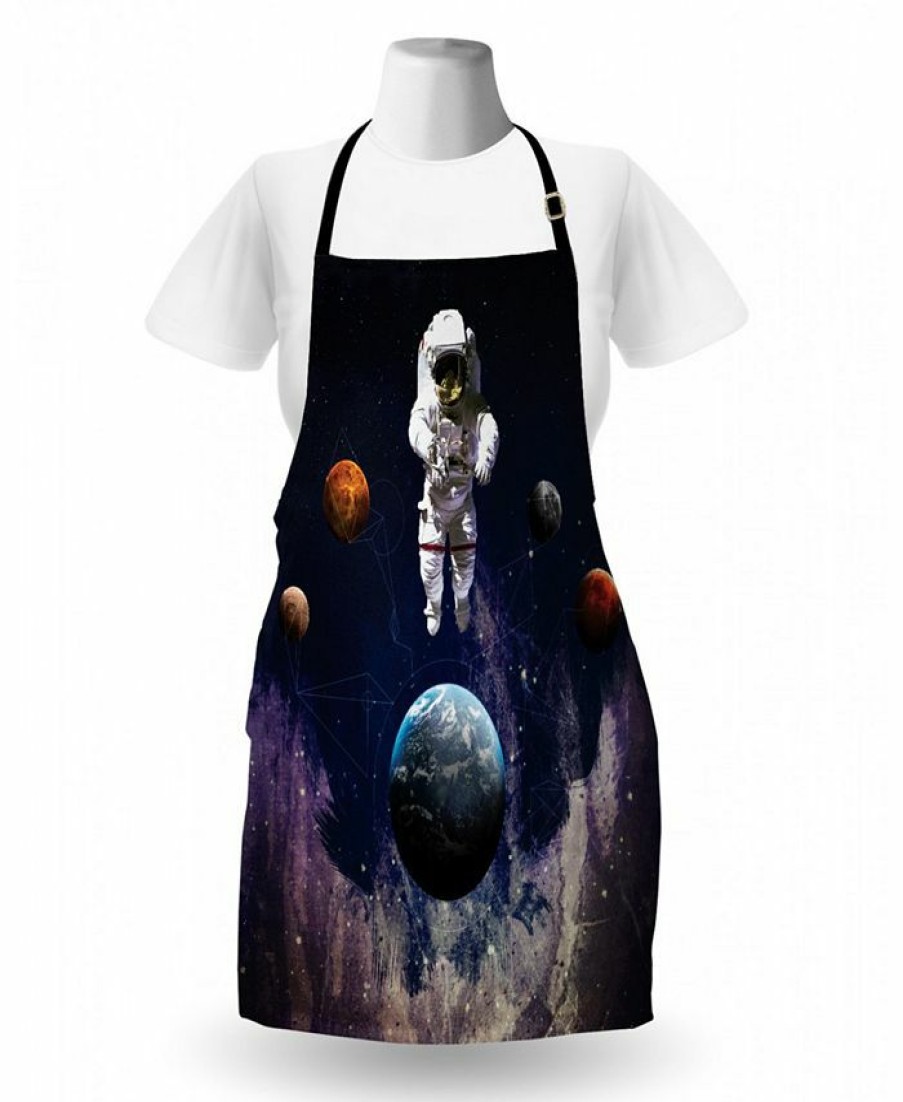 Kitchen * | Ambesonne Outer Space Apron Multi