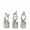 Misc_Gifts * | Cosmoliving By Cosmopolitan Ceramic Sculpture, Set Of 3 Silver-Tone