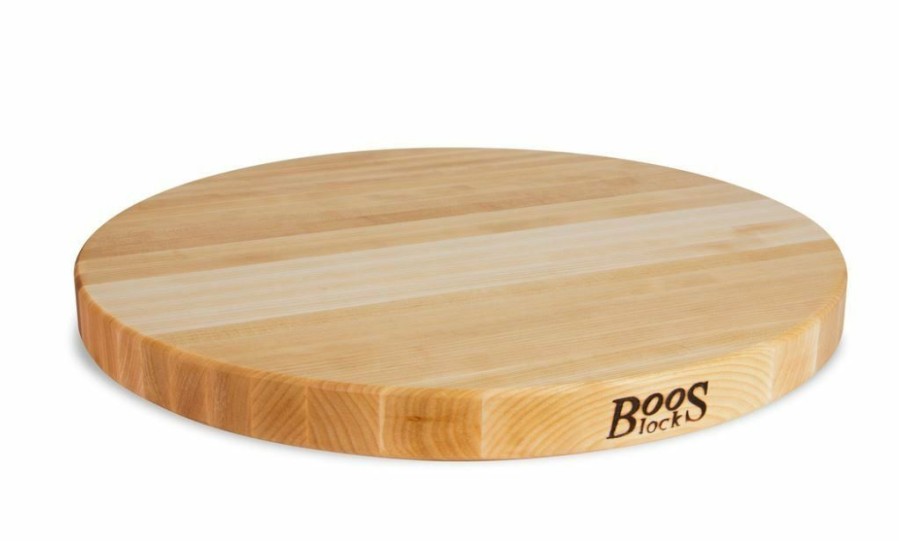 Knives * | John Boos 18 Round Cutting Board Edge Grain Maple