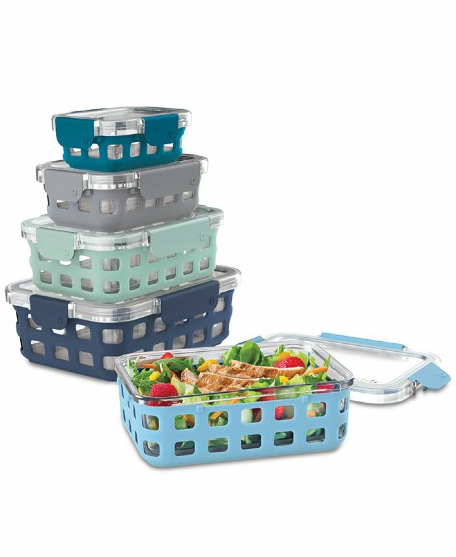 Kitchen * | Ello Duraglass Mixed 10-Pc. Food Storage Container Set, Blue