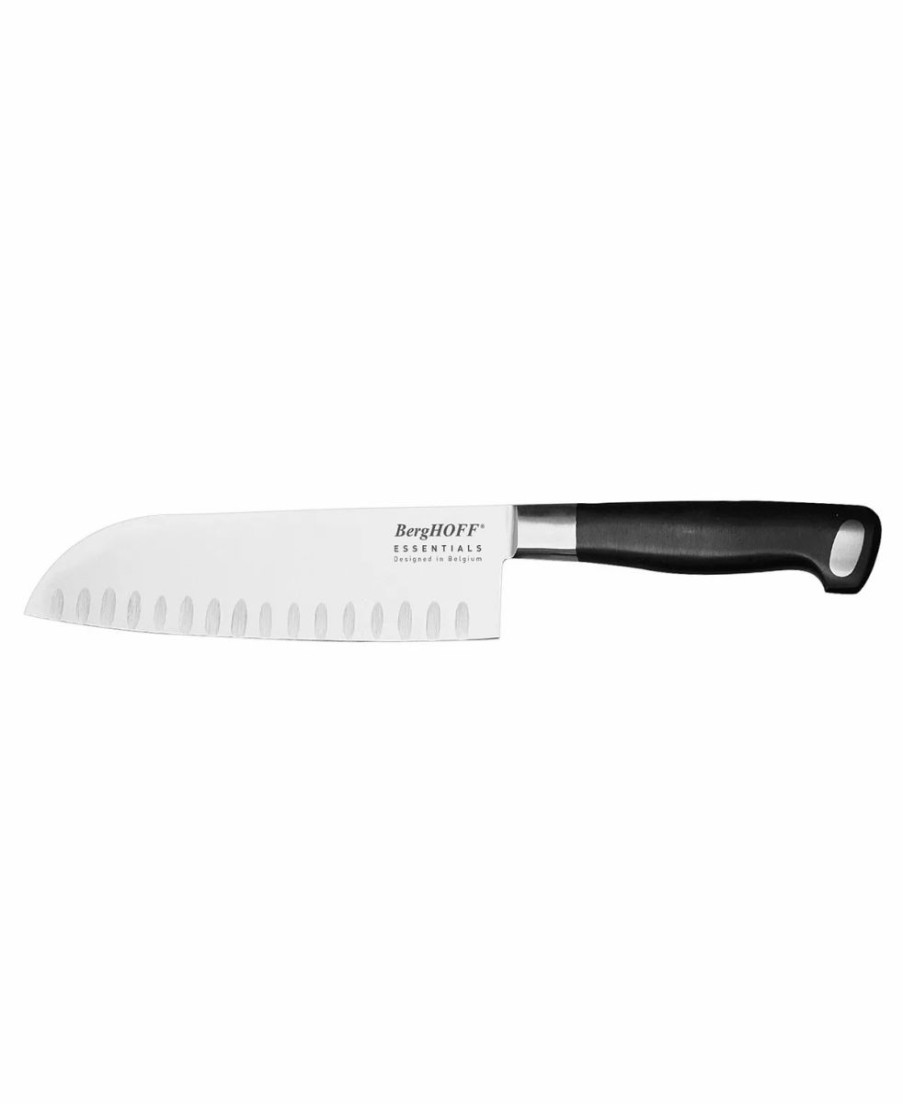 Kitchen * | Berghoff Essentials Collection Gourmet 7 Scalloped Santoku Knife Black