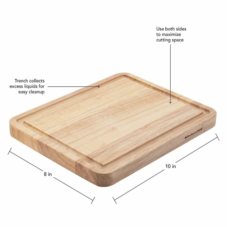 Cooks' Tools * | Kitchenaid Non-Electrics Kitchenaid Classic Wood Cutting Board | 8 X 10