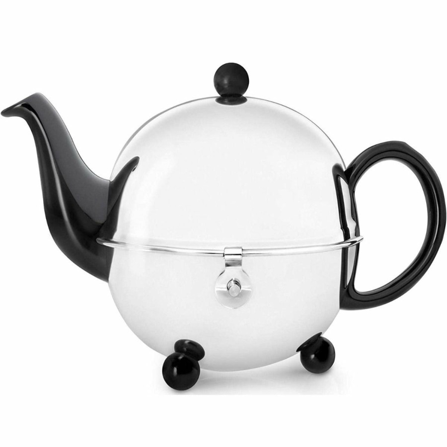 Glassware & Tabletop * | Bredemeijer 30Oz Ceramic Teapot | Black & Stainless Steel