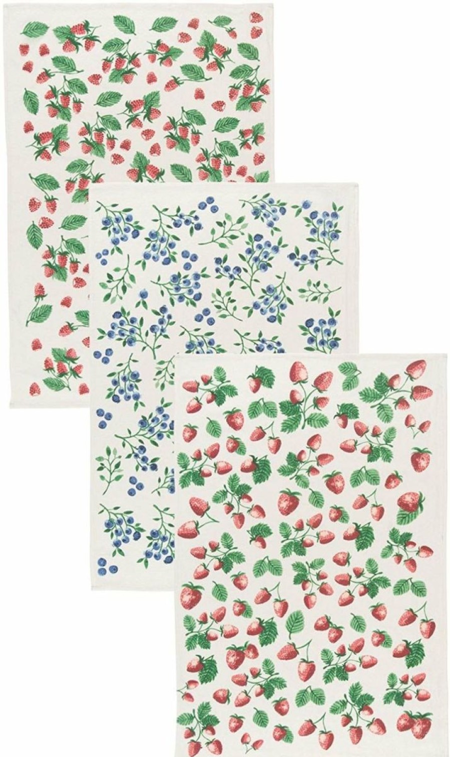 Glassware & Tabletop * | Danica Brands Now Designs By Danica Floursack Dishtowels (Set Of 3) | Berry Patch