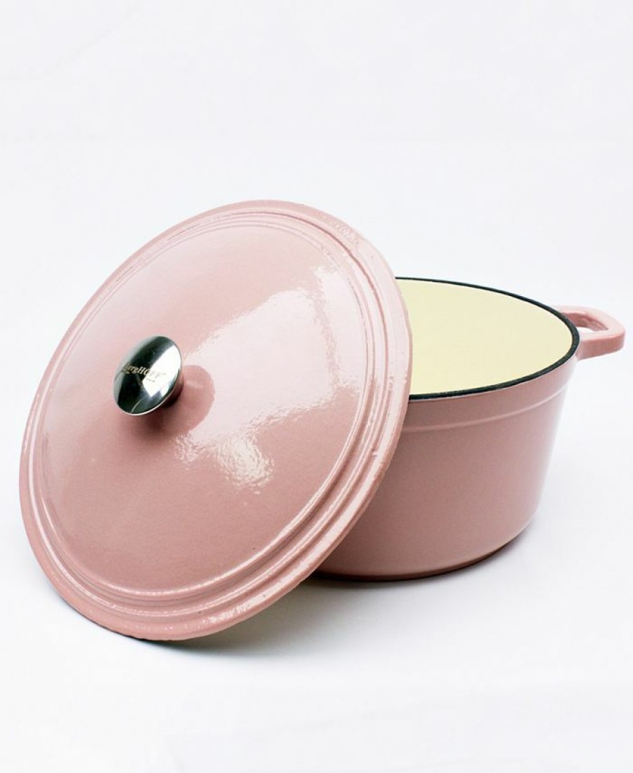 Kitchen * | Berghoff Cast Iron 7 Qt Round Covered Stockpot Pink