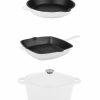 Kitchen * | Berghoff Neo Cast Iron Fry Pan, Grill Pan And 5 Quart Covered Dutch Oven, Set Of 3 White