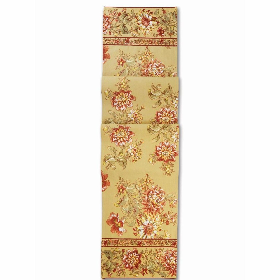 Glassware & Tabletop * | April Cornell 13 X 72 Dahlia Days Table Runner | Gold