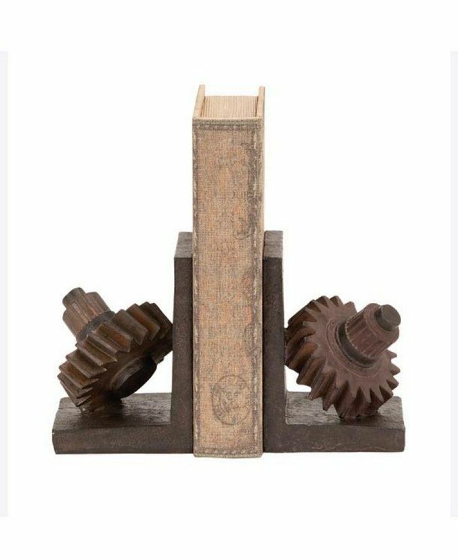 Misc_Gifts * | Rosemary Lane Industrial Gear Bookends, Set Of 2 Brown