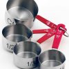 Kitchen * | Berghoff Set Of 4 Measuring Cups Stainless Steel/ Red