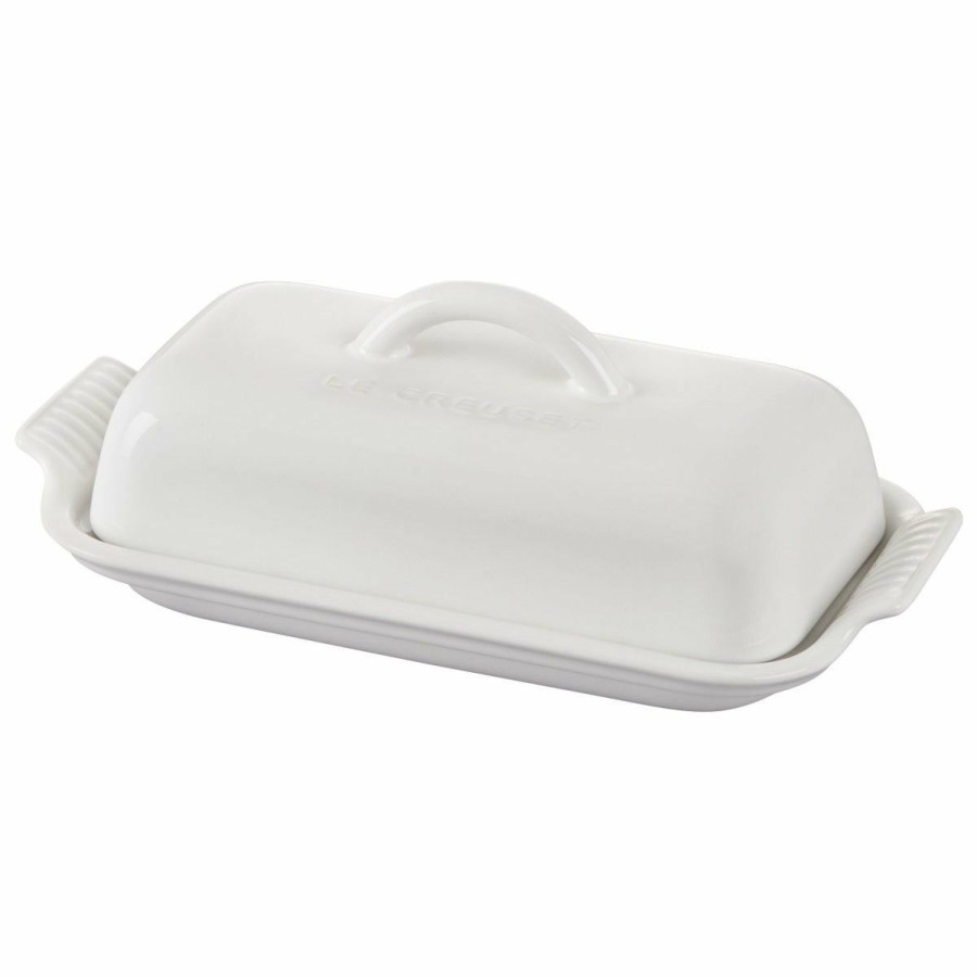 Glassware & Tabletop * | Le Creuset Heritage Butter Dish | White