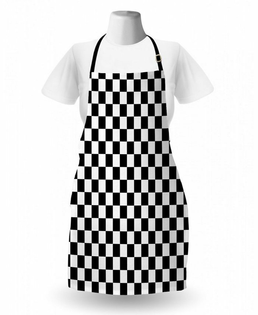 Kitchen * | Ambesonne Checkers Game Apron Red