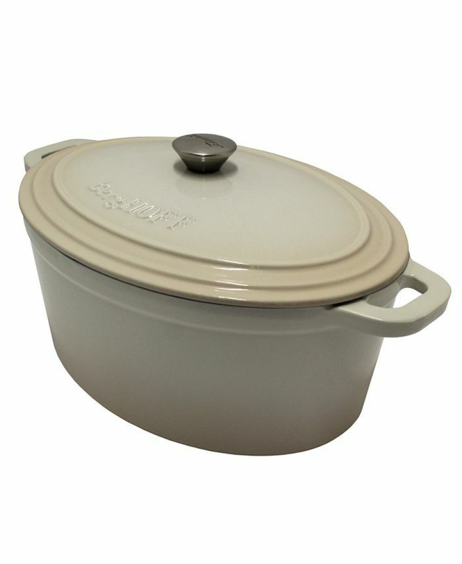 Kitchen * | Berghoff Neo Cast Iron Oval Cast Covered Dutch Oven, 8 Quart Cream