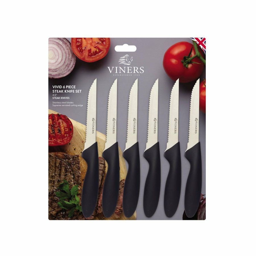 Knives * | Viners Vivid Steak Knife Set | 6-Piece