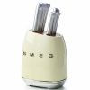 Knives * | Smeg 7-Piece Knife Block Set | Cream