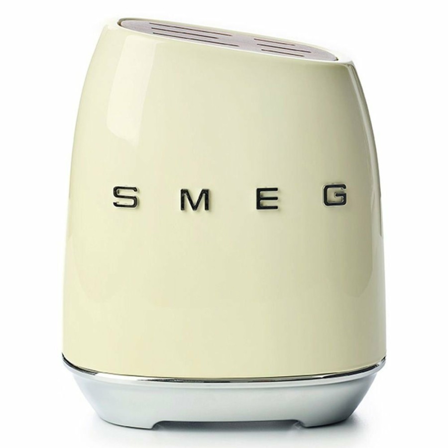 Knives * | Smeg 7-Piece Knife Block Set | Cream