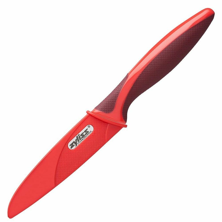 Knives * | Zyliss 4 Serrated Paring Knife | Red