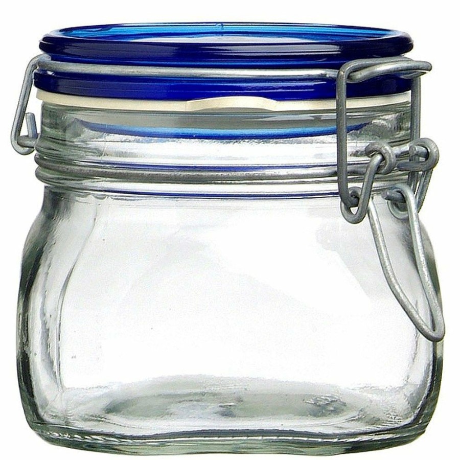 Glassware & Tabletop * | Bormioli Rocco 0.5L Swing Top Fido Canning Jars Blue Lid | 6-Pack