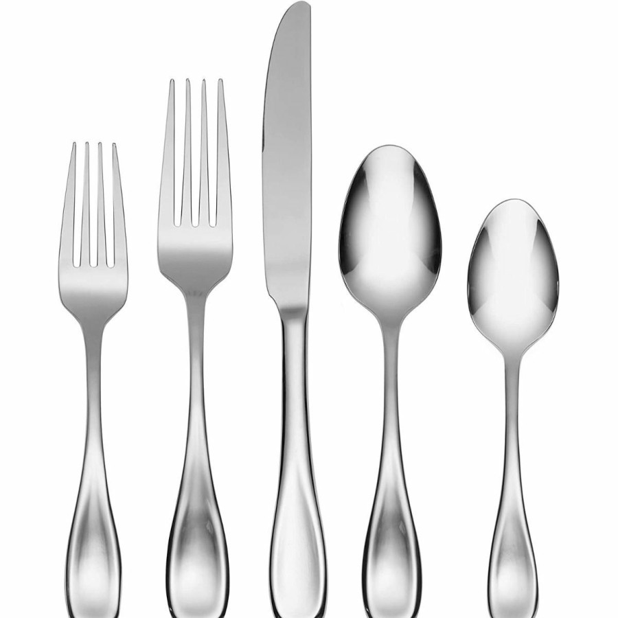 Glassware & Tabletop * | Oneida Brushed Satin 18/0 Stainless Steel 45-Piece Flatware Set | Voss