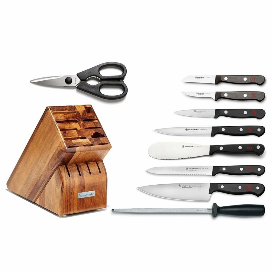 Knives * | Wusthof Cutlery Wusthof Gourmet 10-Piece Knife Block Set | Acacia