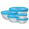 Cooks' Tools * | Duralex Lys 5-Piece Stackable Round Glass Bowls With Lids