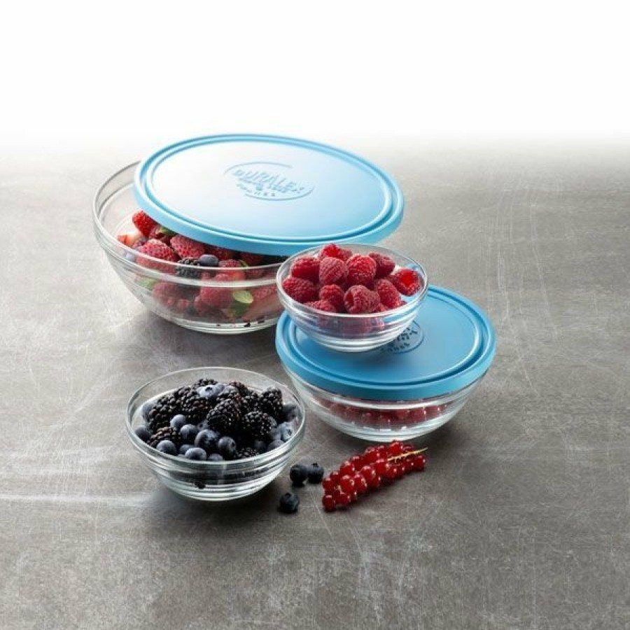 Cooks' Tools * | Duralex Lys 5-Piece Stackable Round Glass Bowls With Lids