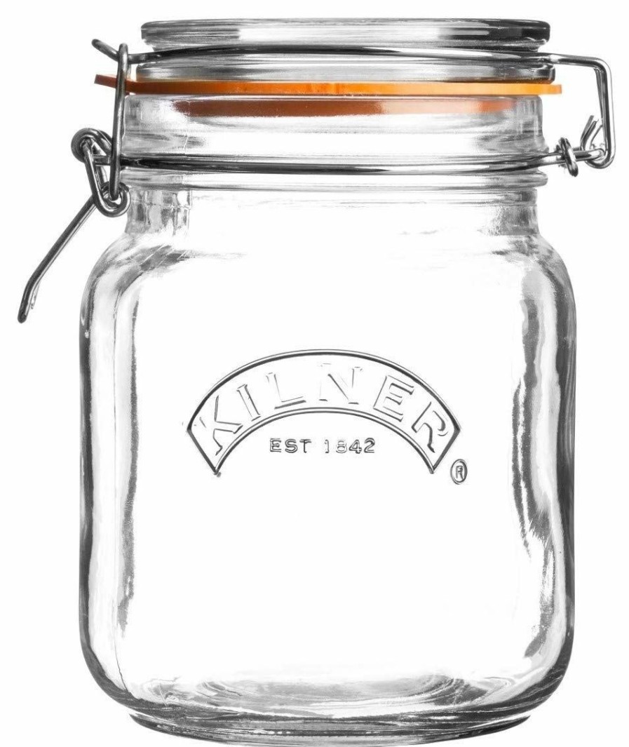 Glassware & Tabletop * | Kilner Swing Top Square Glass Jar | 1L