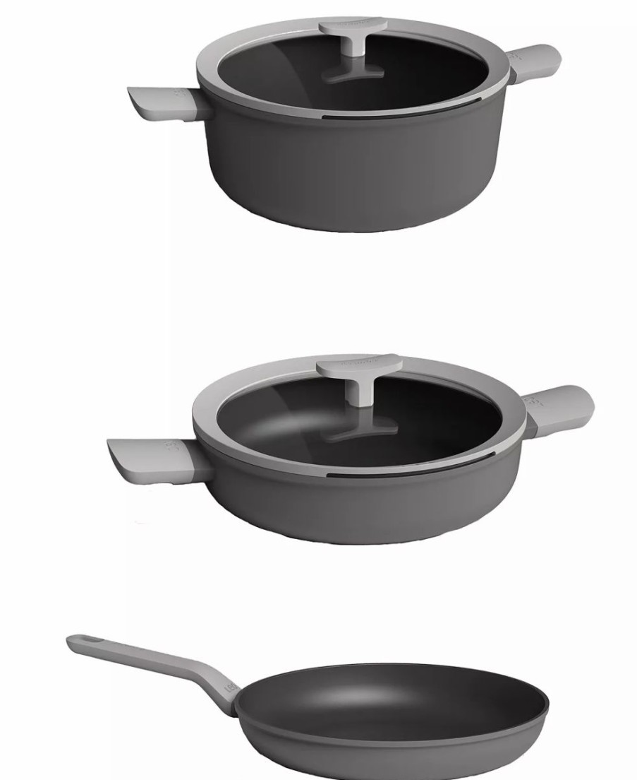 Kitchen * | Berghoff Leo 3 Piece Non-Stick Cookware Set Gray