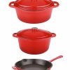 Kitchen * | Berghoff Neo Collection 5-Pc. Cast Iron Cookware Set Red