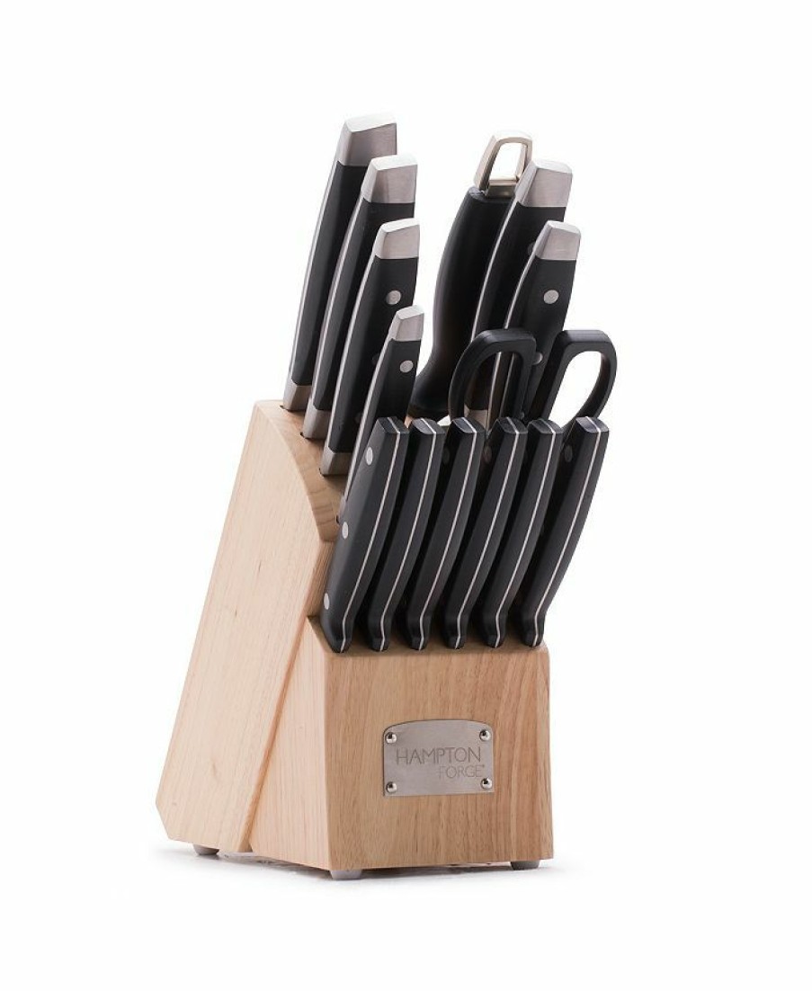 Kitchen * | Hampton Forge Signature Continental 15-Pc. Cutlery Set Black