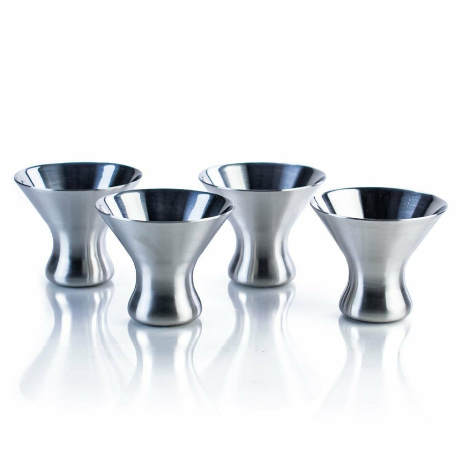 Glassware & Tabletop * | Rsvp International Rsvp Stainless Steel Martini Glasses | Set Of 4