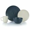 Glassware & Tabletop * | Everything Kitchens Modern Colorful Neutrals Rippled 16-Piece Dinnerware Set Matte | Charcoal & Beige