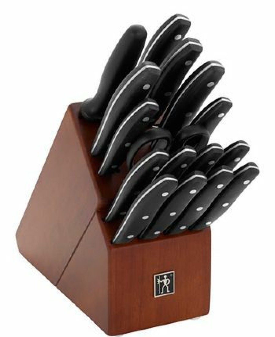 Kitchen * | J.A. Henckels Definition 17 Piece Knife Block Set Silver-Tone, Black, Walnut