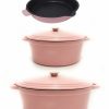 Kitchen * | Berghoff Neo Cast Iron Covered Dutch Ovens, 10 Fry Pan, Set Of 3 Pink