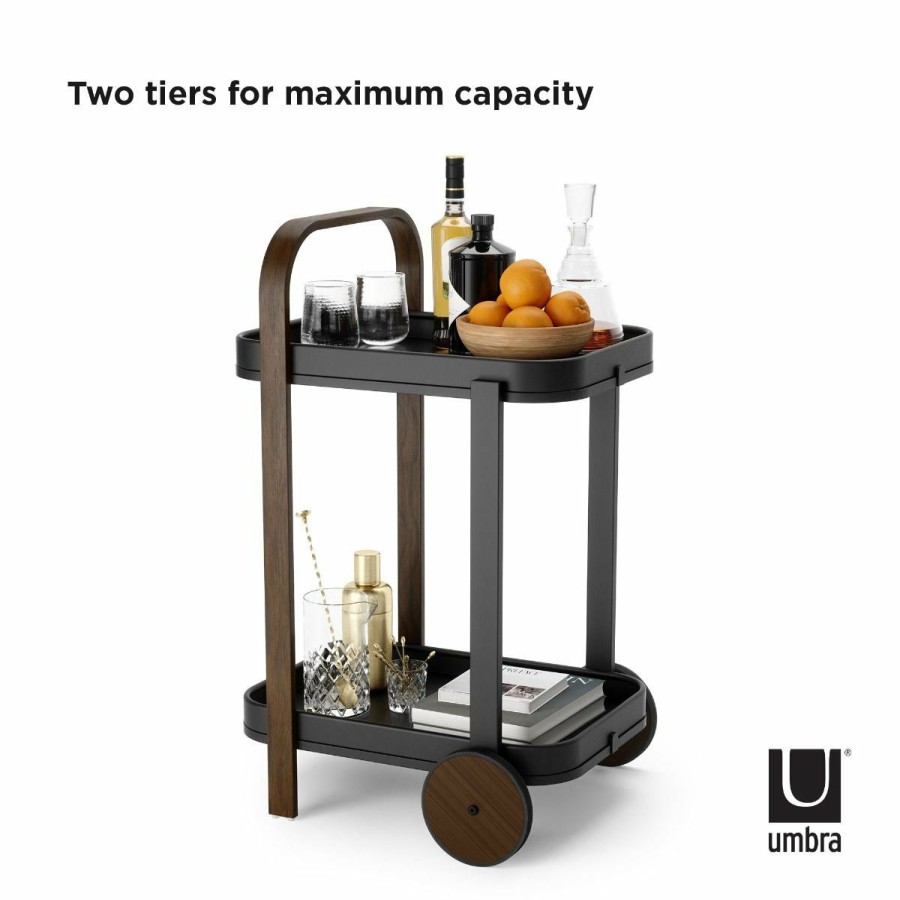 Glassware & Tabletop * | Umbra Bellwood Bar/Serving Cart | Black Walnut