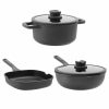 Kitchen * | Berghoff Stone 3 Piece Non-Stick Specialty Cookware Set Black